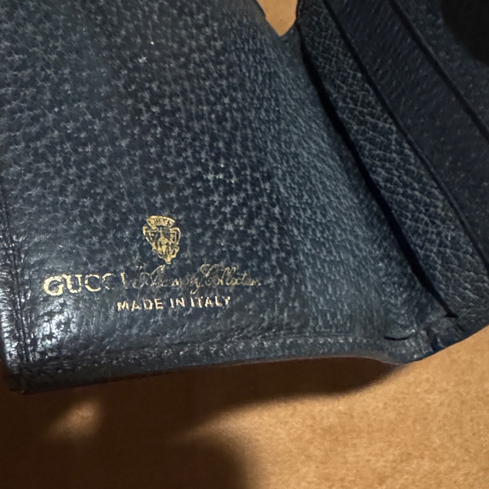 Gucci Navy Sherry Line Compact Wallet - Picture 3 of 8